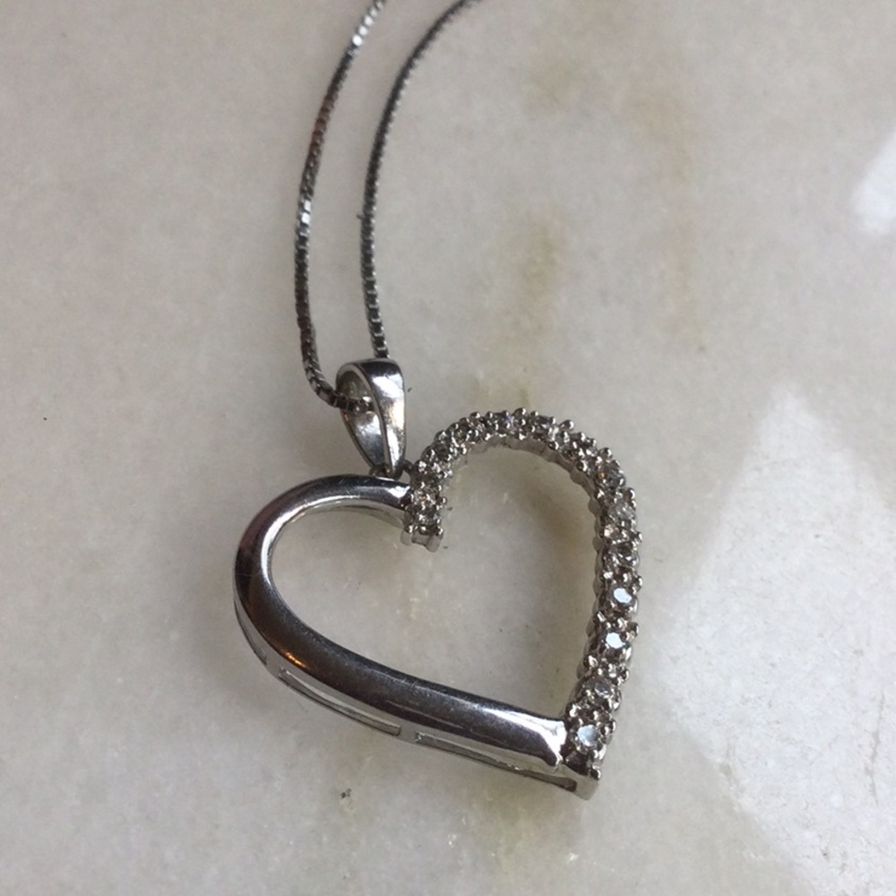 Diamond 💎 Heart ♥️ Pendant Silver